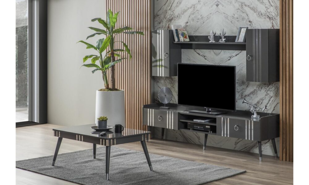 Lotus Antrasit-Gri Tv Ünitesi Han Mobilya