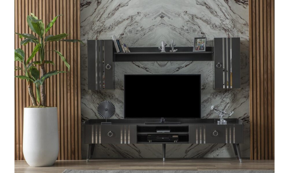 Lotus Antrasit-Gri Tv Ünitesi Han Mobilya