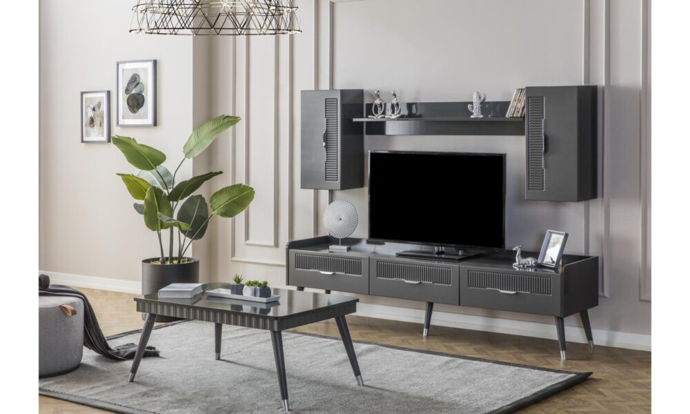 Tesla Antrasit-Gri Tv Ünitesi Han Mobilya