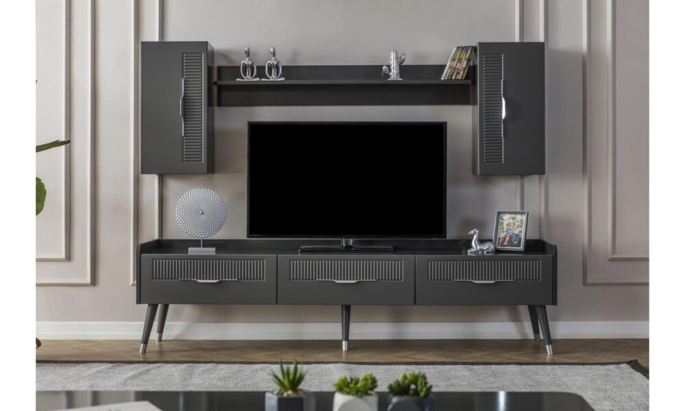 Tesla Antrasit-Gri Tv Ünitesi Han Mobilya