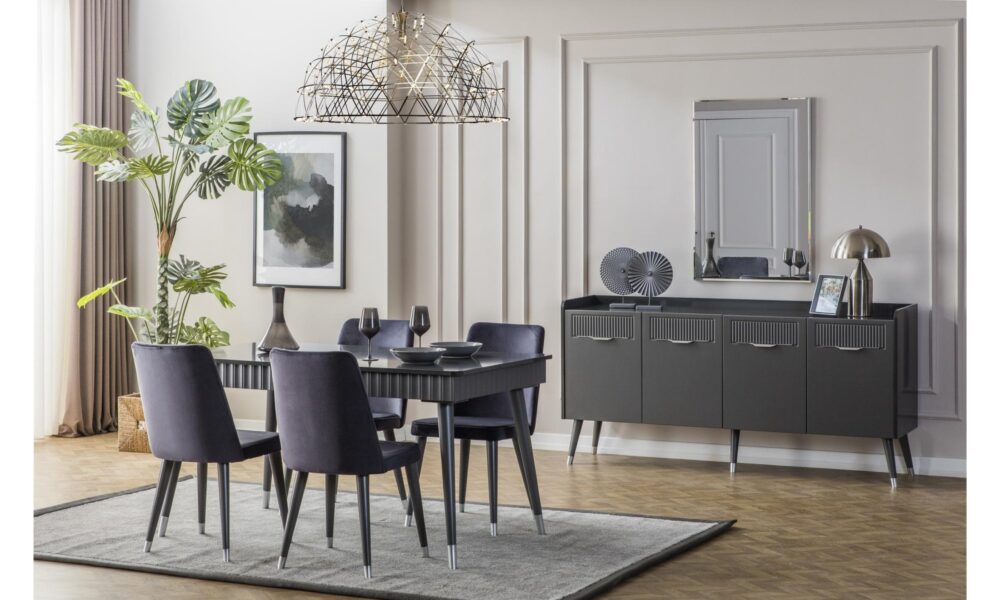 Tesla Antrasit-Gri Yemek Odası Han Mobilya