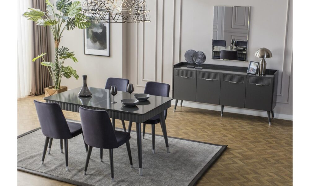 Tesla Antrasit-Gri Yemek Odası Han Mobilya