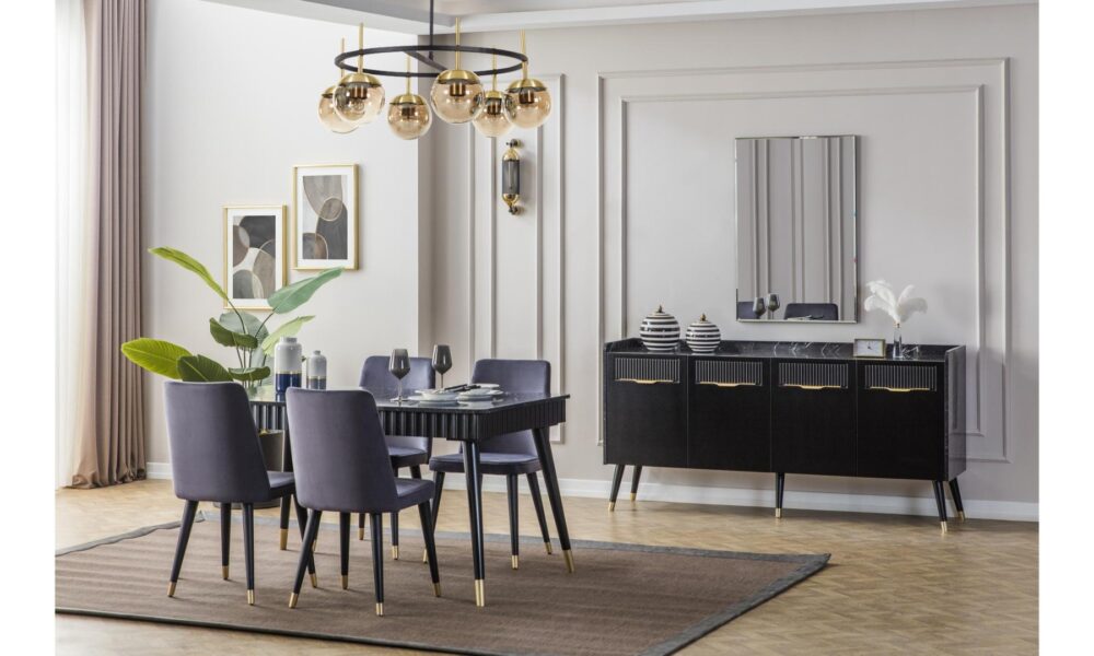 Tesla Siyah Yemek Odası Han Mobilya