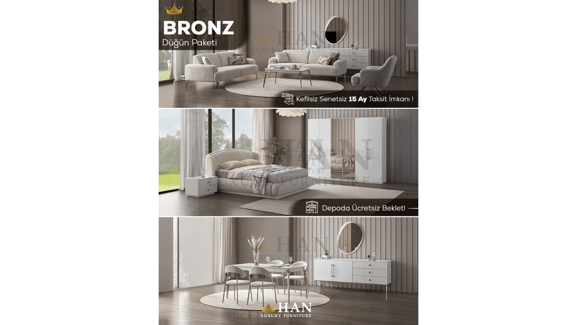 Bronz Düğün Paketi Han Mobilya Bronz Düğün Paketi Han Mobilya