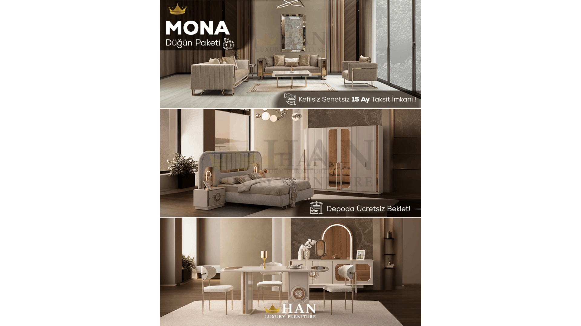Mona Düğün Paketi Han Mobilya Mona Düğün Paketi Han Mobilya