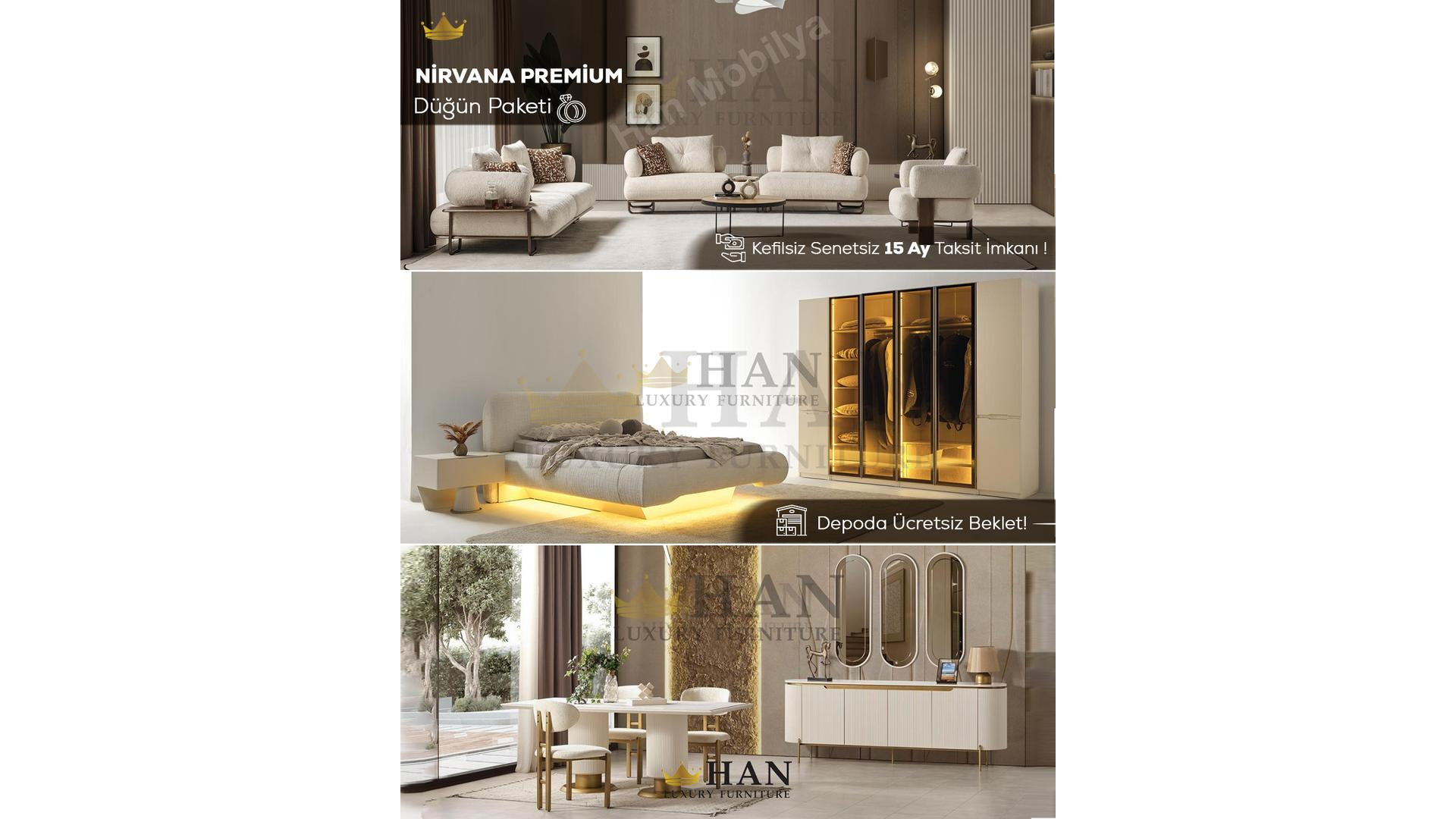Nirvana Premium Düğün Paketi Han Mobilya Nirvana Premium Düğün Paketi Han Mobilya