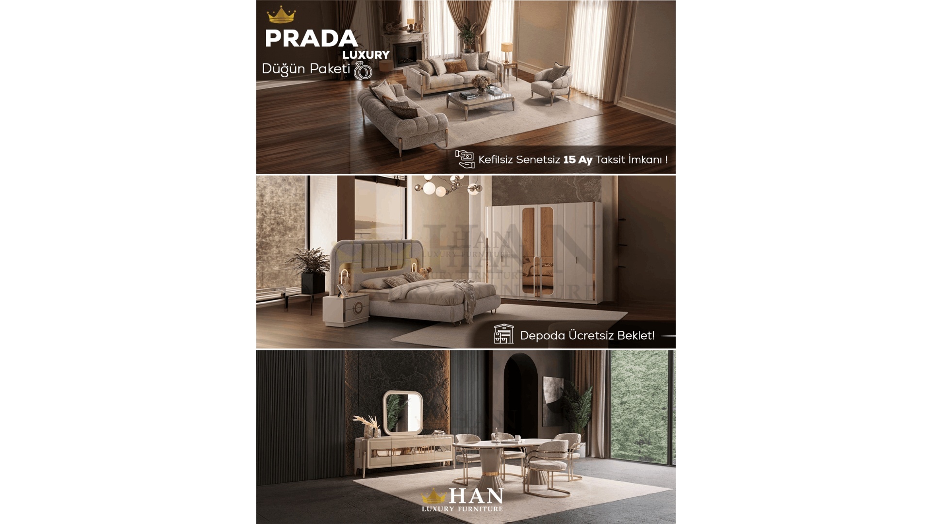 Prada Luxury Düğün Paketi Han Mobilya Prada Luxury Düğün Paketi Han Mobilya