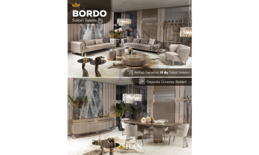 Bordo Salon Takımı Han Mobilya